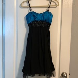 Black and blue dress